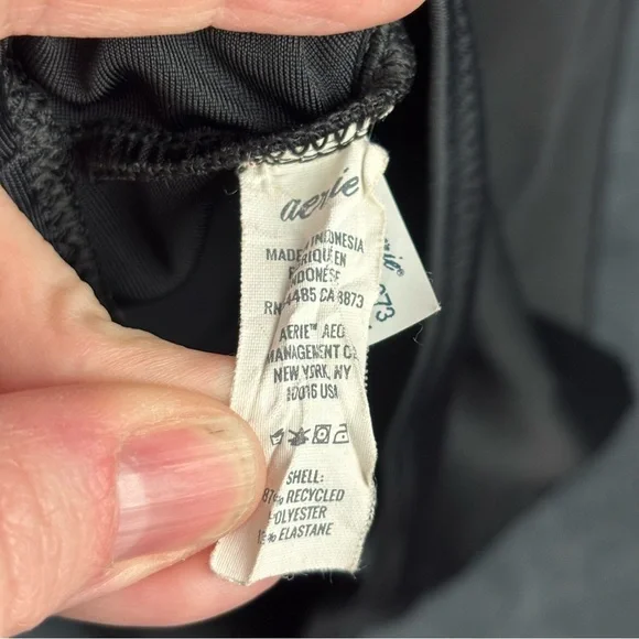 Aerie Black Ruffled, Cut-out One Piece Swimsuit Sz Medium ** see description - Picture 8 of 11